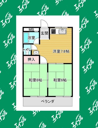 間取り図 近鉄名古屋線/戸田駅 徒歩4分 2階 築37年