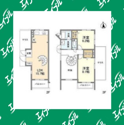 間取り図 名古屋市営地下鉄鶴舞線/浄心駅 徒歩12分 2階 築22年