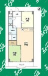 スカイハイツ塚本 2LDKの間取り