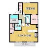 レジデンスバンノA棟 1LDKの間取り