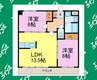 グロリアス 2LDKの間取り