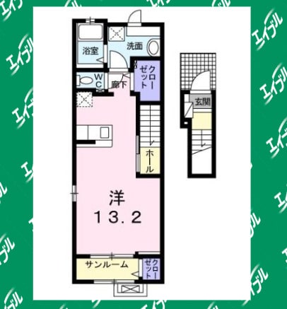 間取り図 名鉄常滑線・空港線/新日鉄前駅 徒歩12分 2階 築4年