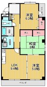 フローラ池上台 3LDKの間取り