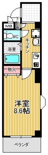 名鉄名古屋本線/左京山駅 徒歩11分 3階 築22年 1Kの間取り