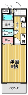 インフィニティ 1Kの間取り