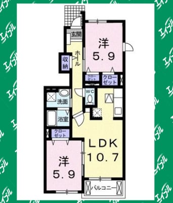 間取図 フラットツー