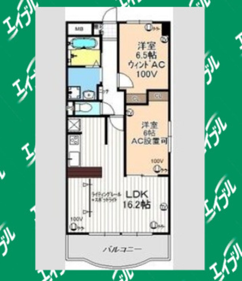 間取図 名古屋臨海高速鉄道<あおなみ線>/荒子川公園駅 徒歩18分 7階 築35年