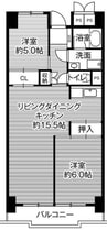 名鉄常滑線・空港線/道徳駅 徒歩15分 5階 築36年 2LDKの間取り