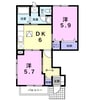 レイ　ヒルズ 2DKの間取り