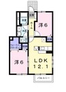 東海道本線/大府駅 徒歩19分 1階 築26年 2LDKの間取り