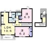 名鉄常滑線・空港線/柴田駅 徒歩10分 2階 築18年 2LDKの間取り