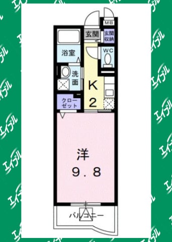 間取図 名鉄名古屋本線/一ツ木駅 徒歩9分 1階 築16年