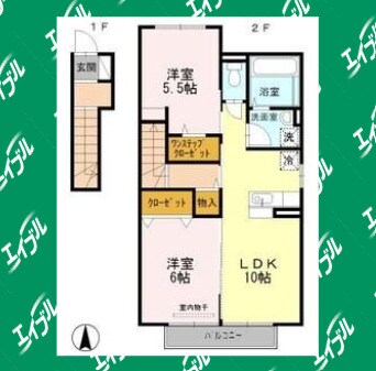 間取り図 カーミー・芳川　B棟