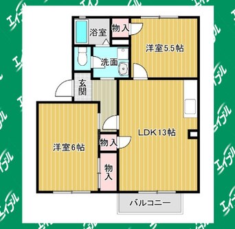 間取図 ボヌール平松　B棟