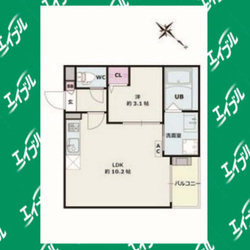 間取図 名鉄常滑線・空港線/朝倉駅 徒歩10分 3階 1年未満