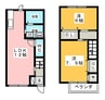 サンフルール 2LDKの間取り