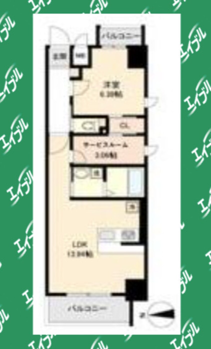 間取図 名古屋市営地下鉄東山線/新栄町駅 徒歩9分 9階 築9年