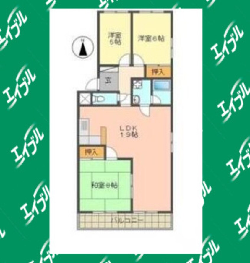間取図 名古屋市営地下鉄東山線/上社駅 徒歩4分 3階 築36年