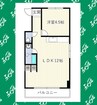 パークテラス道徳 1LDKの間取り