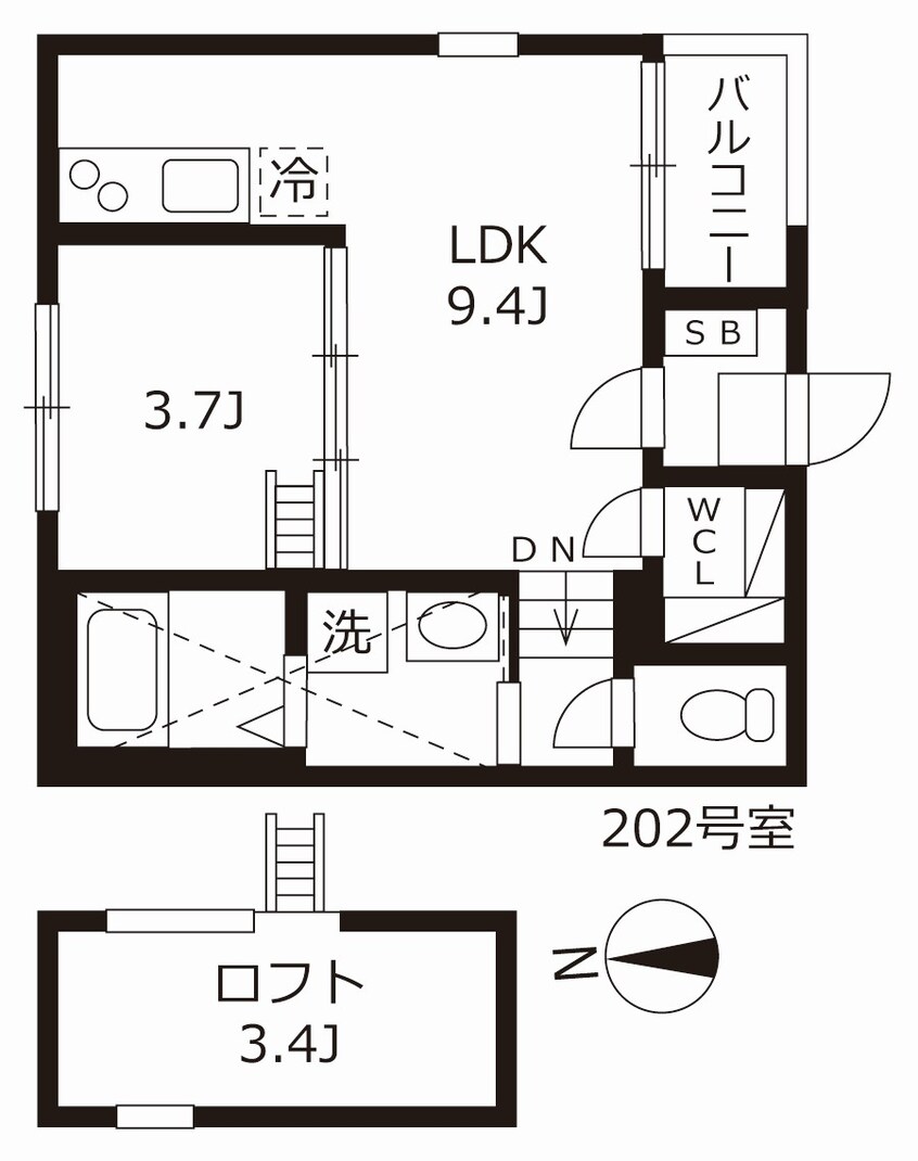 間取図 ハーモニーテラスティーエイチ