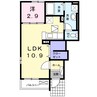 グレイスハイツ上の山 1LDKの間取り