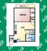 ツルミビル 1LDKの間取り