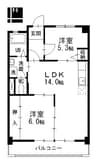名古屋市営地下鉄桜通線/神沢駅 徒歩10分 3階 築37年 2LDKの間取り