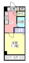 ソレイユ東海通 1Kの間取り