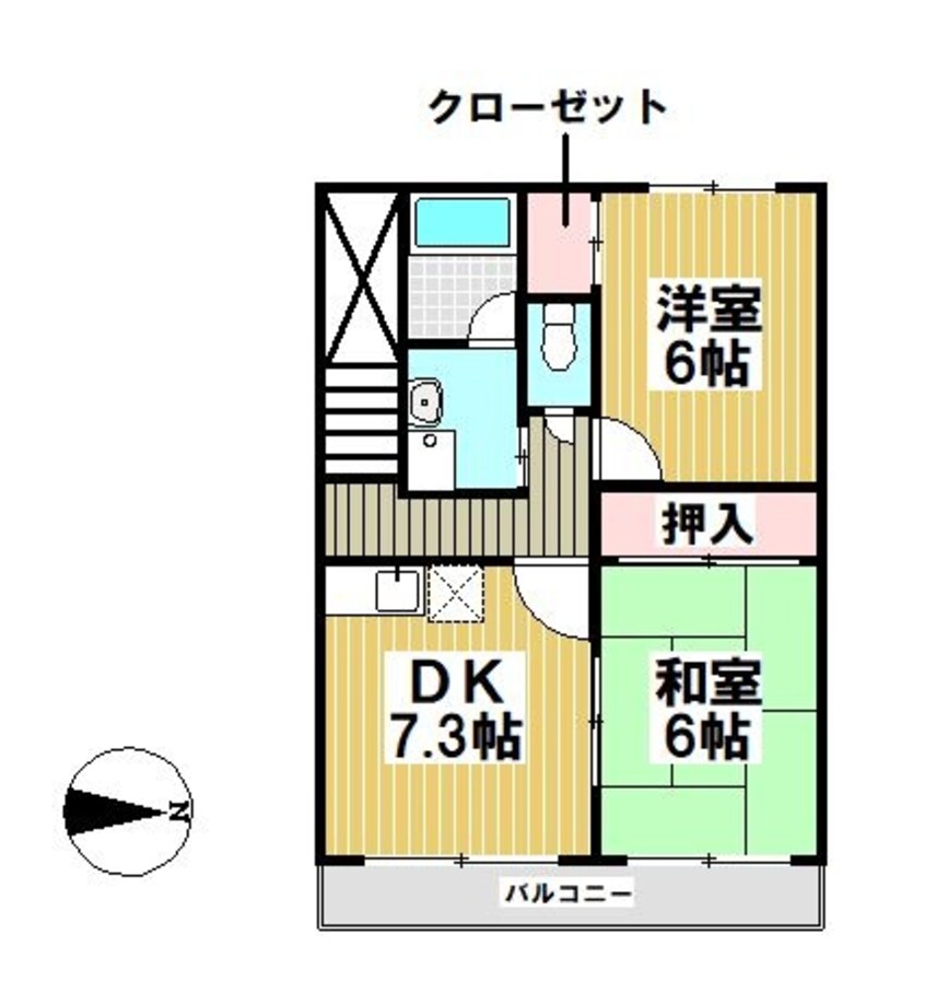 間取図 武豊線/亀崎駅 徒歩19分 2階 築29年