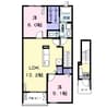 近鉄名古屋線/戸田駅 徒歩41分 2階 築7年 2LDKの間取り