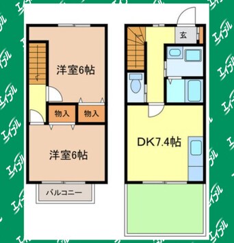 間取図 名鉄常滑線・空港線/長浦駅 徒歩24分 1-2階 築29年