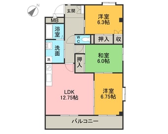 間取図 名古屋市営地下鉄桜通線/神沢駅 徒歩27分 2階 築28年