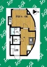 グランベール安田通 1Kの間取り