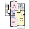 名鉄常滑線・空港線/聚楽園駅 徒歩20分 2階 築19年 2LDKの間取り