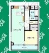 清風マンション 1LDKの間取り