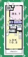 エテルノＳＳ 1LDKの間取り