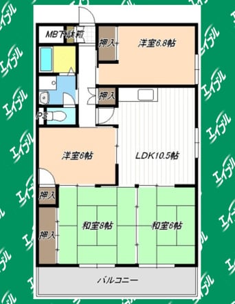 間取図 名古屋臨海高速鉄道<あおなみ線>/荒子川公園駅 徒歩15分 1階 築36年
