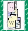 フラワー・西 1LDKの間取り