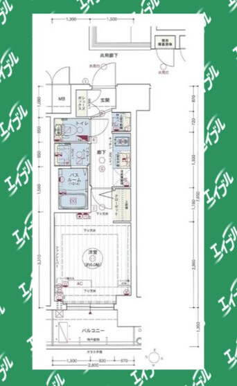 間取図 エステムコート名古屋新栄Ⅱアリーナ