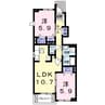 ベルプロムナード 2LDKの間取り