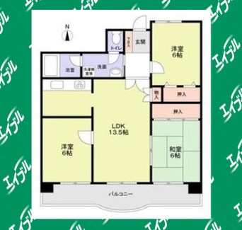 間取図 名古屋市営地下鉄東山線/藤が丘駅 徒歩11分 3階 築40年