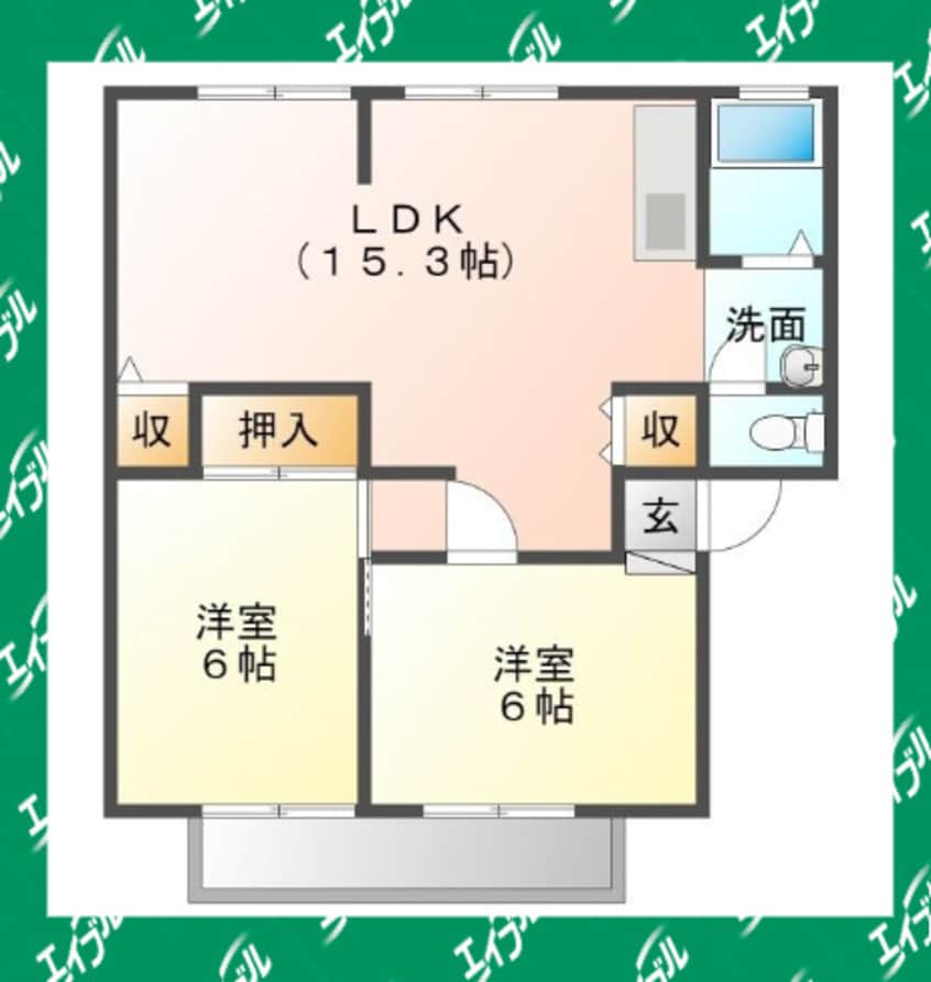 間取図 名鉄河和線/八幡新田駅 徒歩10分 2階 築33年