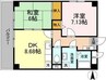 ロイメント名駅 2DKの間取り