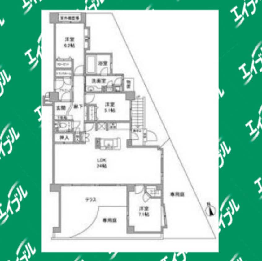 間取図 名古屋市営地下鉄東山線/星ヶ丘駅 徒歩16分 1階 築24年