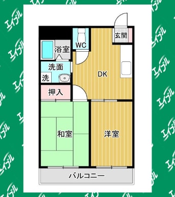 間取図 名古屋市営地下鉄鶴舞線/植田駅 徒歩28分 2階 築37年