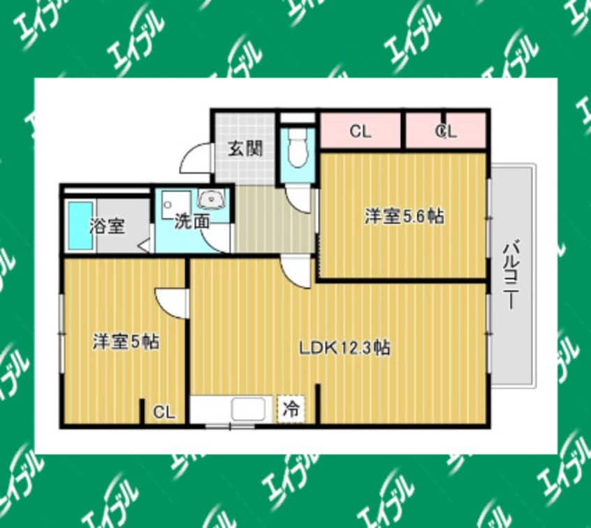 間取図 名鉄河和線/八幡新田駅 徒歩8分 2階 築33年