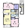 スペランツァ　ルーチェ　Ａ 2LDKの間取り