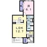ラシ－ヌⅡ 1LDKの間取り