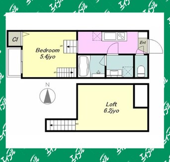 間取図 名鉄名古屋本線/呼続駅 徒歩6分 2階 築9年