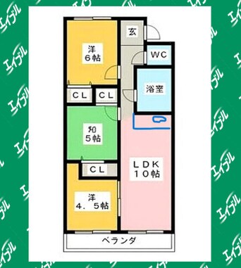 間取図 名鉄常滑線・空港線/太田川駅 徒歩37分 2階 築36年
